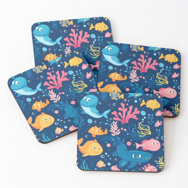 Item preview, Cute school of fish in the underwater world Seamless designed and sold by LongMongDoo.
