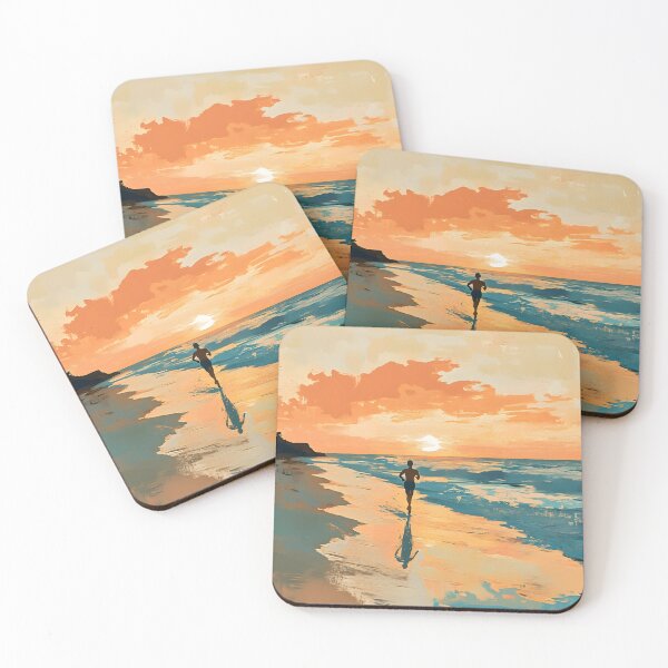 Item preview, Sunset Beach Jogging Scene designed and sold by Alin Richard Iovănuț.