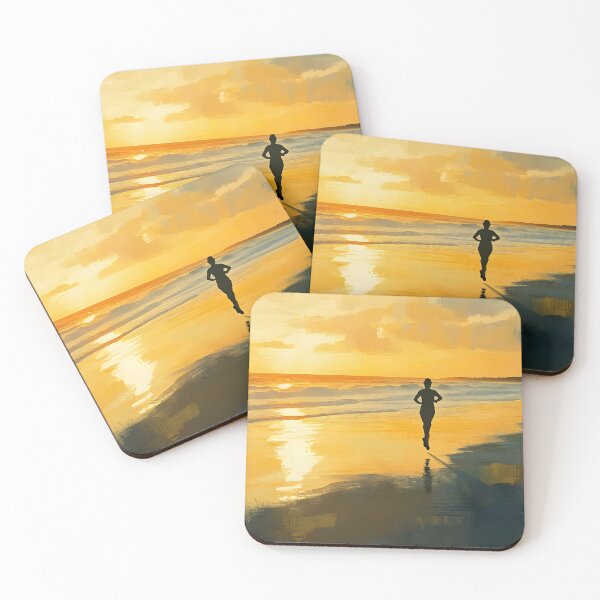 Item preview, Sunset Beach Jogging Scene designed and sold by Alin Richard Iovănuț.