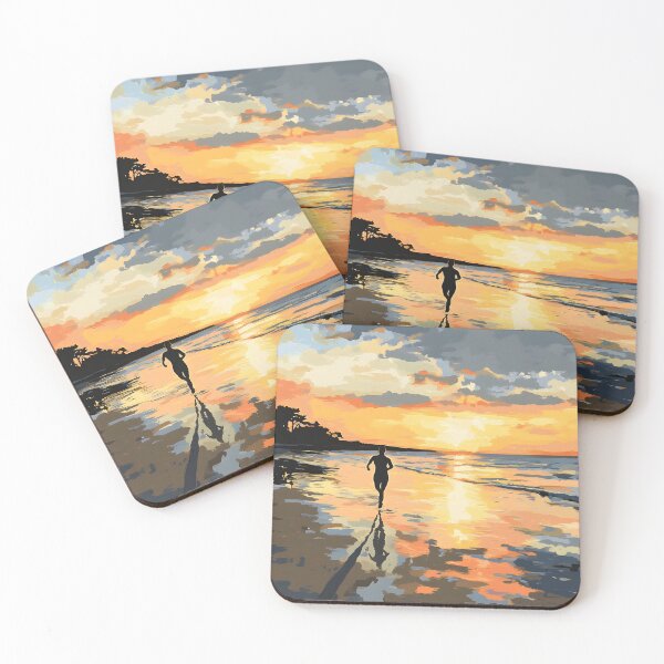 Item preview, Sunset Beach Jogging Scene designed and sold by Alin Richard Iovănuț.