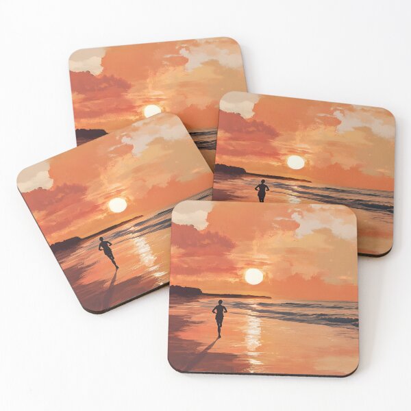 Item preview, Sunset Beach Jogging Scene designed and sold by Alin Richard Iovănuț.