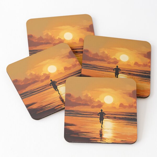 Item preview, Sunset Beach Jogging Scene designed and sold by Alin Richard Iovănuț.