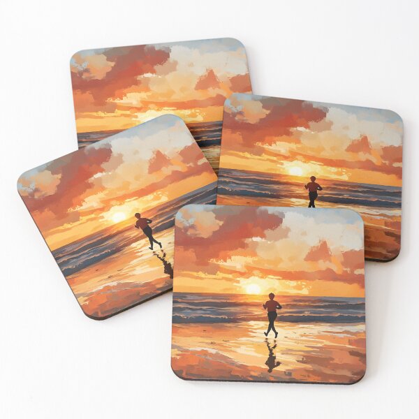Item preview, Sunset Beach Jogging Scene designed and sold by Alin Richard Iovănuț.