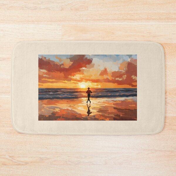 Item preview, Sunset Beach Jogging Scene designed and sold by Alin Richard Iovănuț.