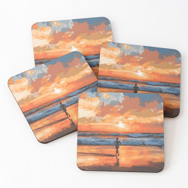 Item preview, Sunset Beach Jogging Scene designed and sold by Alin Richard Iovănuț.