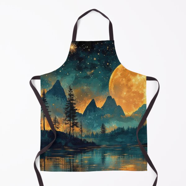 Item preview, Mystical moon over the lake surrounded by forest and mountains designed and sold by MargaretWiktor.