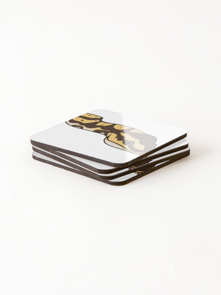 Thumbnail 4 of 5, Coasters (Set of 4), Ball Python designed and sold by PancakeDraws.
