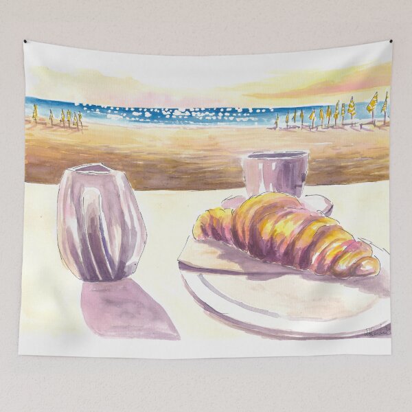 Item preview, Brioche and Coffee at the Italian Beach for a perfect Day designed and sold by artshop77.