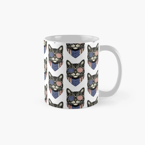 USA Kitty Cat Design - Perfect for the Childless Cat Lady — Classic Mug by BiMood