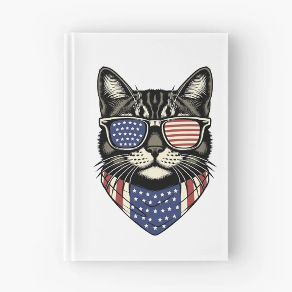 USA Kitty Cat Design - Perfect for the Childless Cat Lady — Spiral Notebook by BiMood