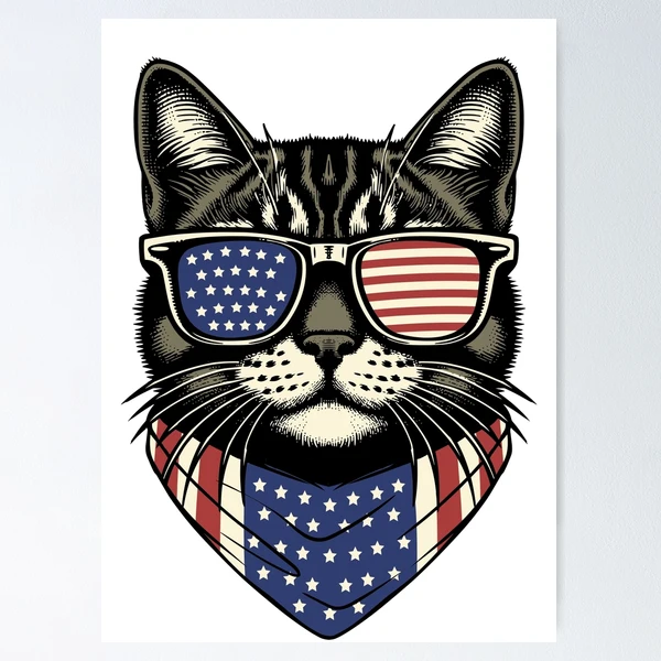 USA Kitty Cat Design - Perfect for the Childless Cat Lady — Poster by BiMood