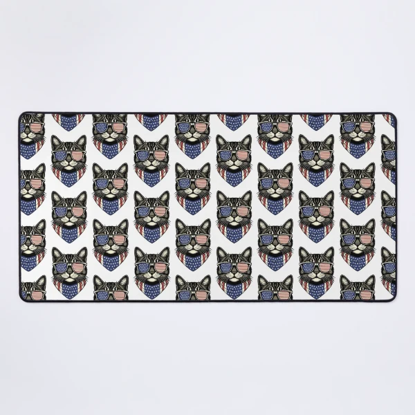USA Kitty Cat Design - Perfect for the Childless Cat Lady — Mouse Pad by BiMood