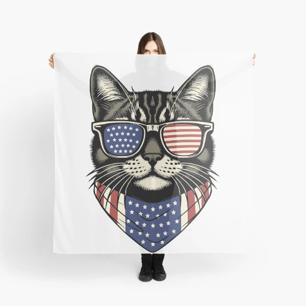 USA Kitty Cat Design - Perfect for the Childless Cat Lady — Scarf by BiMood