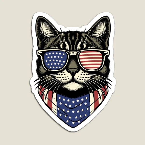 USA Kitty Cat Design - Perfect for the Childless Cat Lady — Magnet by BiMood