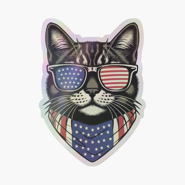 USA Kitty Cat Design - Perfect for the Childless Cat Lady — Sticker by BiMood
