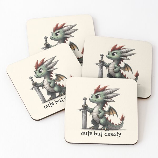Item preview, Cute but Deadly Dragon with Sword Illustration designed and sold by Dream-Fab.