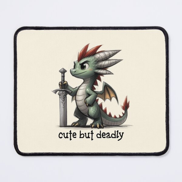 Item preview, Cute but Deadly Dragon with Sword Illustration designed and sold by Dream-Fab.