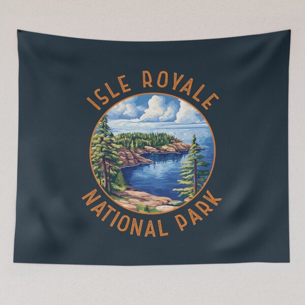 Item preview, Isle Royale National Park Retro Distressed Circle designed and sold by KrisSidDesigns.