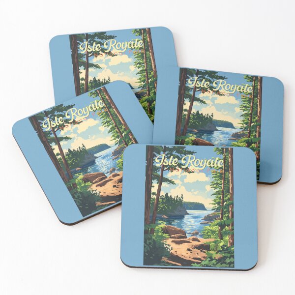 Item preview, Isle Royale National Park Illustration Travel Art Vintage designed and sold by KrisSidDesigns.