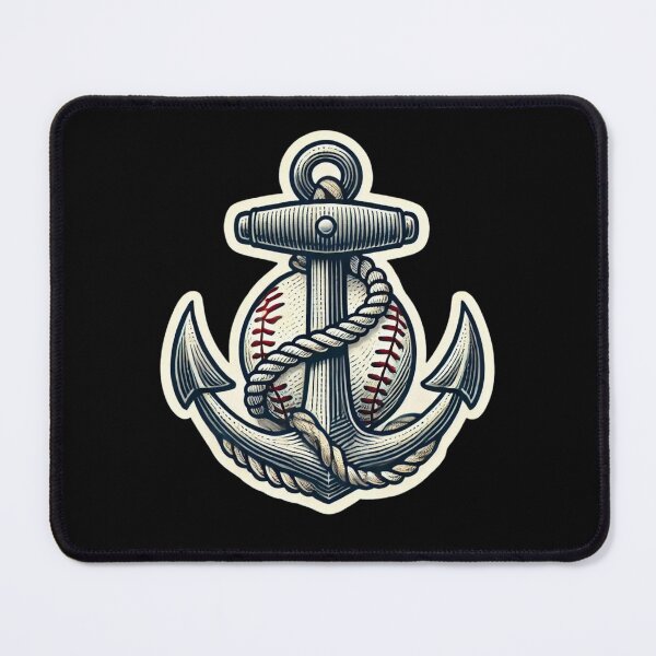 Item preview, Nautical Baseball Anchor designed and sold by pixelpulsenyc.