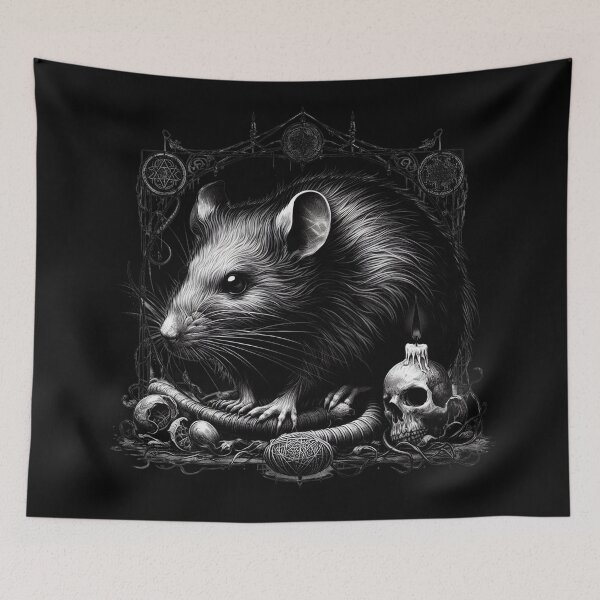 Item preview, Rat with skull and candle designed and sold by BatsAndRats.