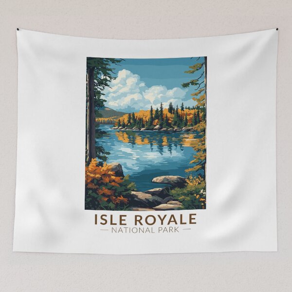 Item preview, Isle Royale National Park Travel Art Vintage designed and sold by KrisSidDesigns.