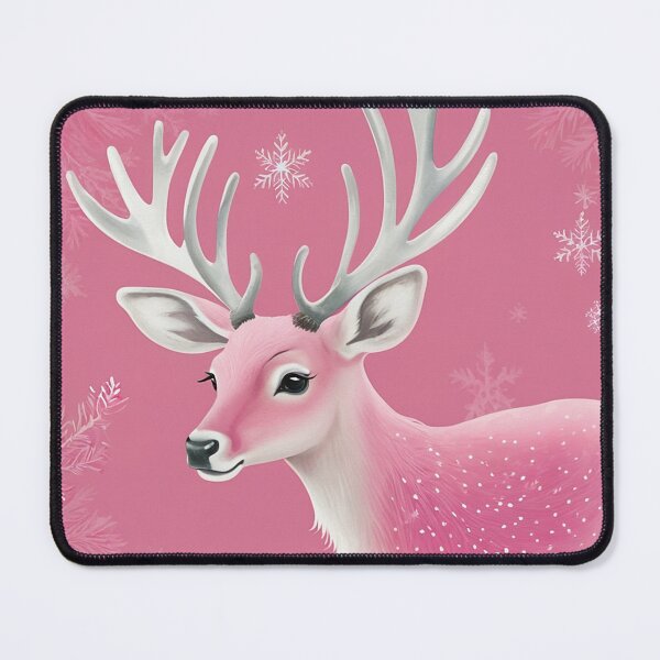 Item preview, Pink Christmas Reindeer & Snowflake Pattern designed and sold by PinkGoddessLove.