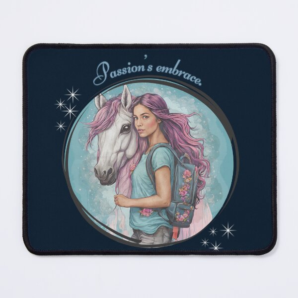 Item preview, purple haired school girl with her unicorn designed and sold by All-About-Life.