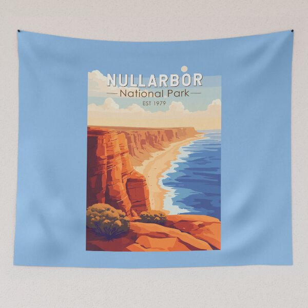 Item preview, Nullarbor National Park Australia Travel Art Vintage designed and sold by KrisSidDesigns.