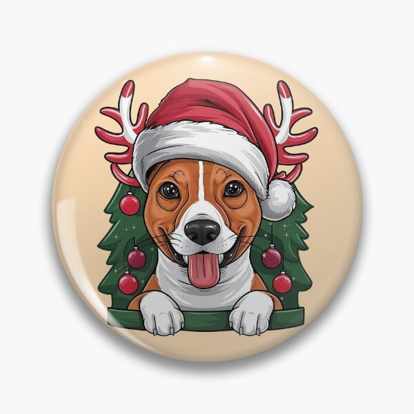 Item preview, Cute Basenji In Christmas Hat designed and sold by canvadreamer444.