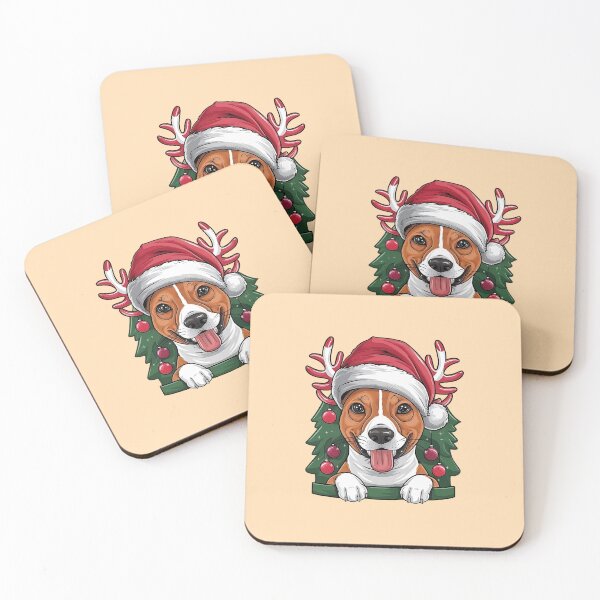 Item preview, Cute Basenji In Christmas Hat designed and sold by canvadreamer444.