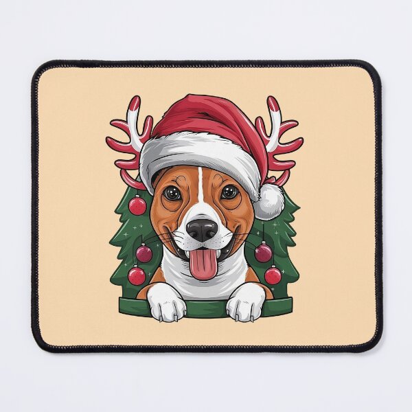 Item preview, Cute Basenji In Christmas Hat designed and sold by canvadreamer444.