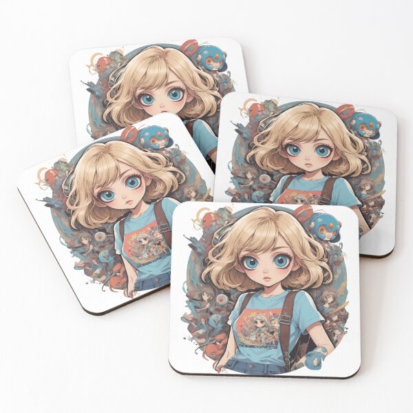 Item preview, Anime influences, highlighting big eyes and dynamic poses. designed and sold by PapataeDesign.