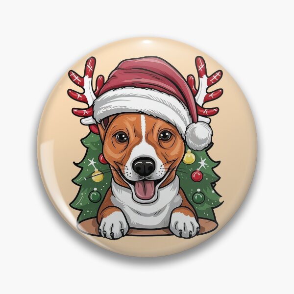 Item preview, Cute Basenji In Christmas Hat designed and sold by canvadreamer444.
