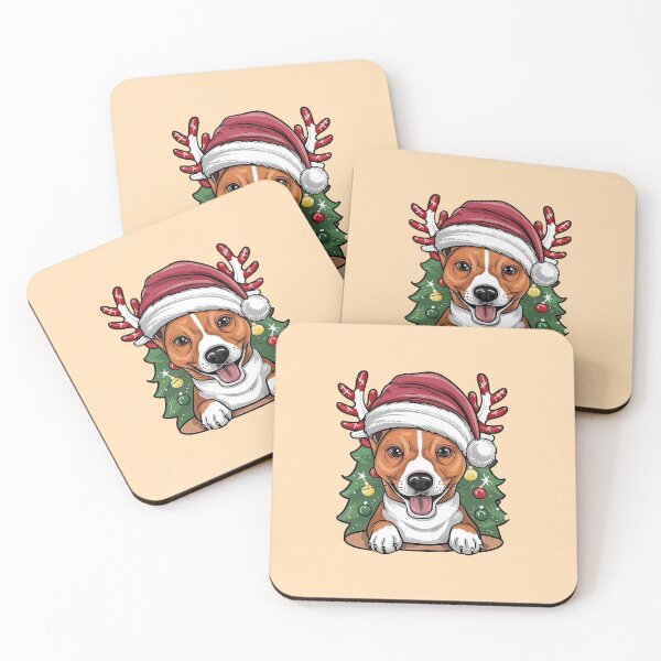 Item preview, Cute Basenji In Christmas Hat designed and sold by canvadreamer444.