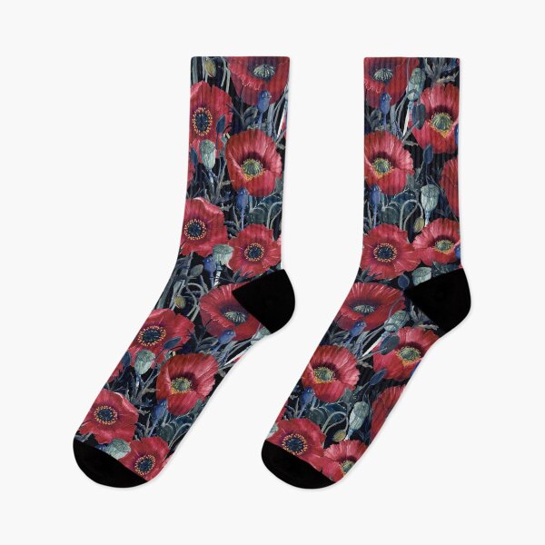 Item preview, Poppy field, Red on black background designed and sold by Alex  Blud.