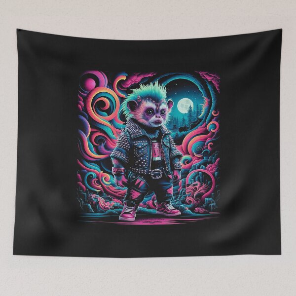 Item preview, Punk Tarsier With Outdoor Scene Artwork designed and sold by PinkGoddessLove.