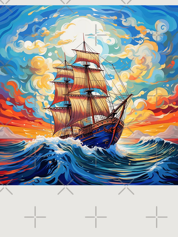 Thumbnail 6 von 6, Premium Oversized Pullover, Segelschiff designt und verkauft von Rtymer.