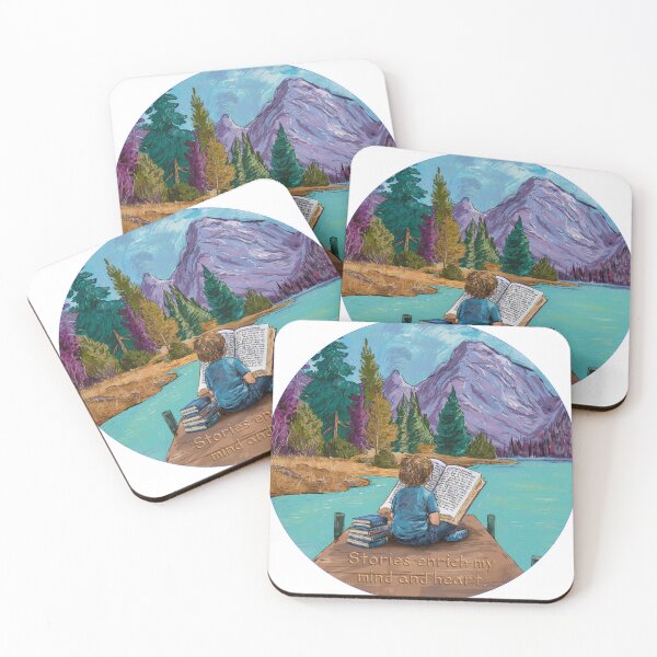 Item preview, Kid reading on dock "Stories enrich my mind" designed and sold by KentfieldD.