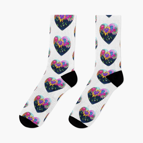 Item preview, Love Joy 2 Flower Botanical Heart Art designed and sold by Sharon Cummings Art.