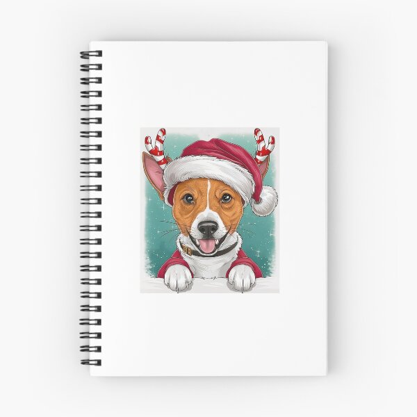 Item preview, Cute Basenji In Christmas Hat designed and sold by canvadreamer444.