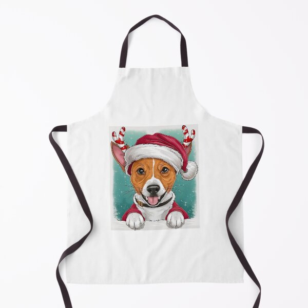Item preview, Cute Basenji In Christmas Hat designed and sold by canvadreamer444.