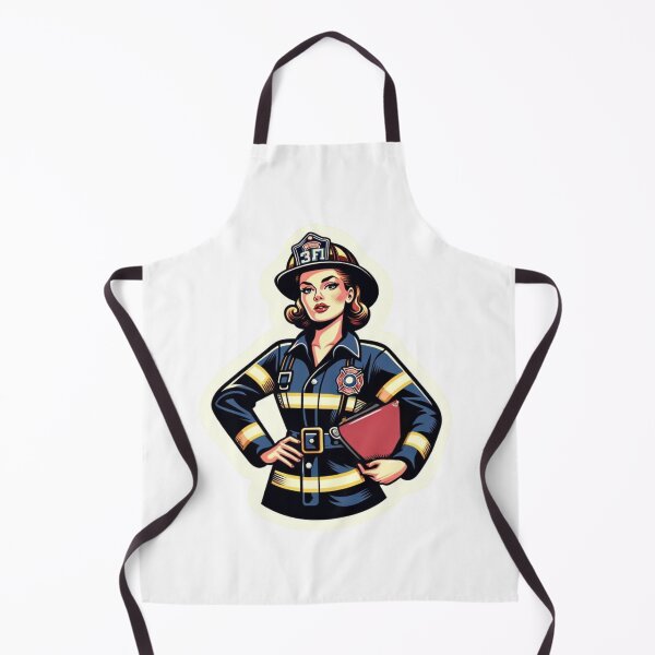 Item preview, Vintage Female firefighter in bunker gear  designed and sold by BrinaandPops.