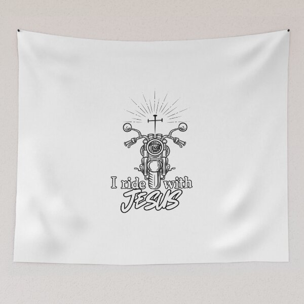Item preview, I Ride With Jesus Motorcycle and Cross designed and sold by SunandShade.