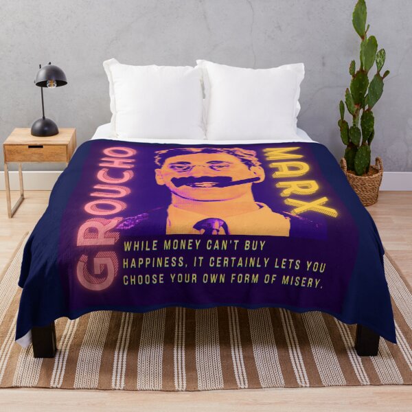 Item preview, Groucho Marx quote: While money can't buy happiness, it certainly lets you choose your own form of misery. designed and sold by artbleed.