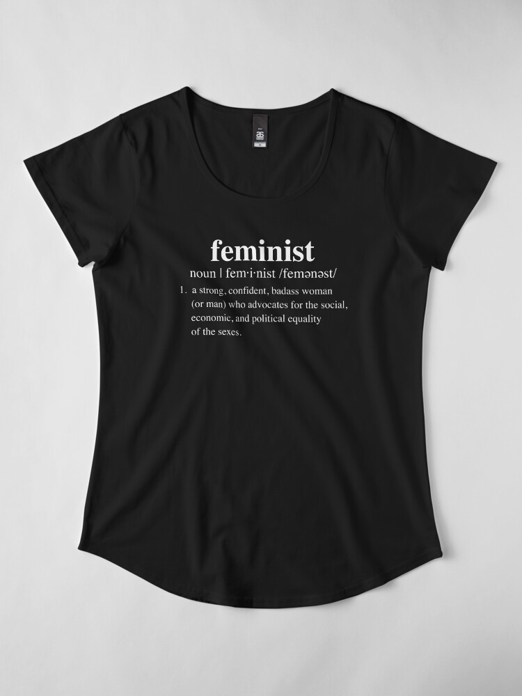 Alternate view of Badass Feminist Definition Premium Scoop T-Shirt