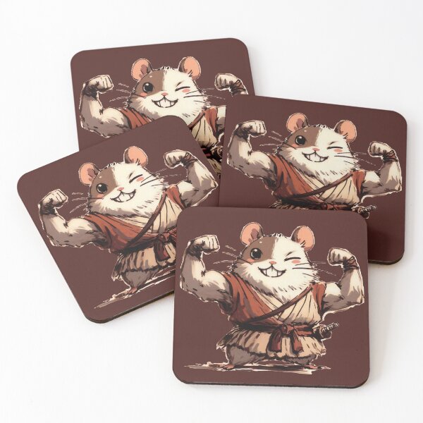 Item preview, Cute Hamster Warrior Flexing Muscles designed and sold by Slick-Waffles.