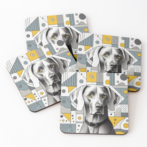 Artikelvorschau, Farbenfroher geometrischer Weimaraner | Abstrakte Hundeillustration | Design Nr. 59 entworfen und verkauft von WeimTrails.