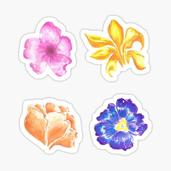 Watercolour Flowers Sticker Pack Sticker