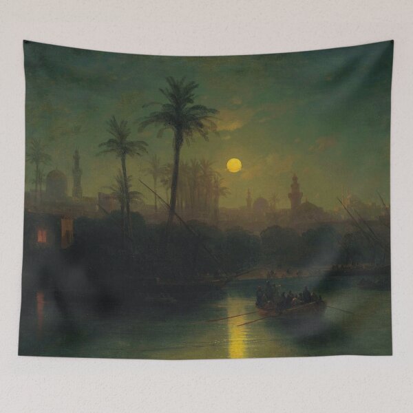 Item preview, Egypt View of the Saladin Citadel from the banks of the River Nile | tropical Egyptian river landscape masterpiece painting print | by Ivan Aivazovsky designed and sold by Jéanpaul  Ferro.